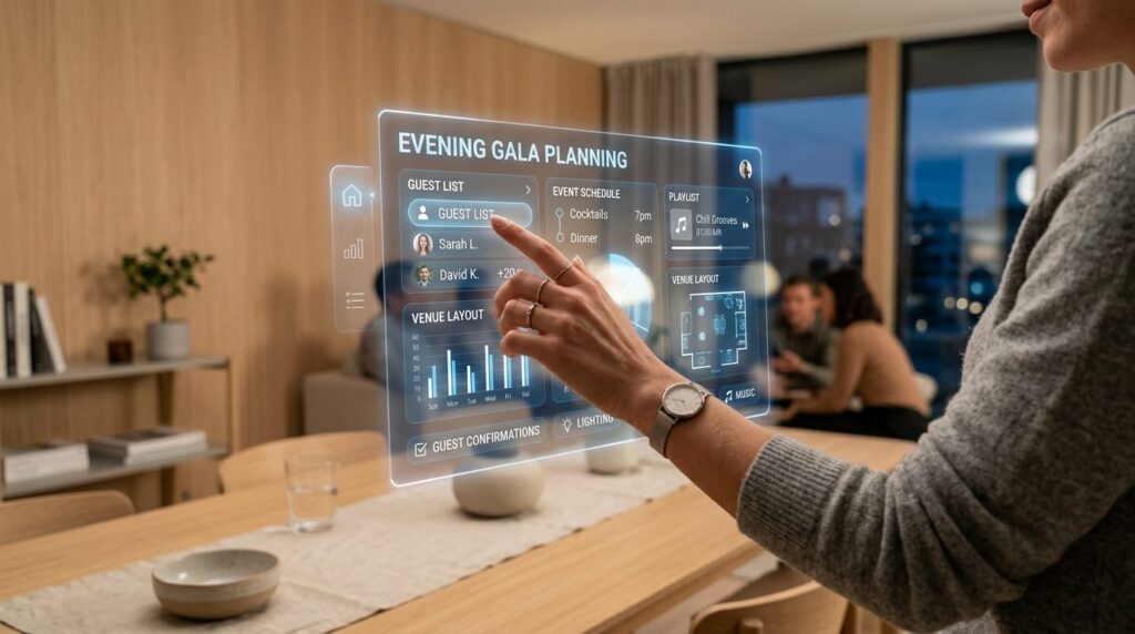 Close-up professional photograph of a tech-savvy homeowners