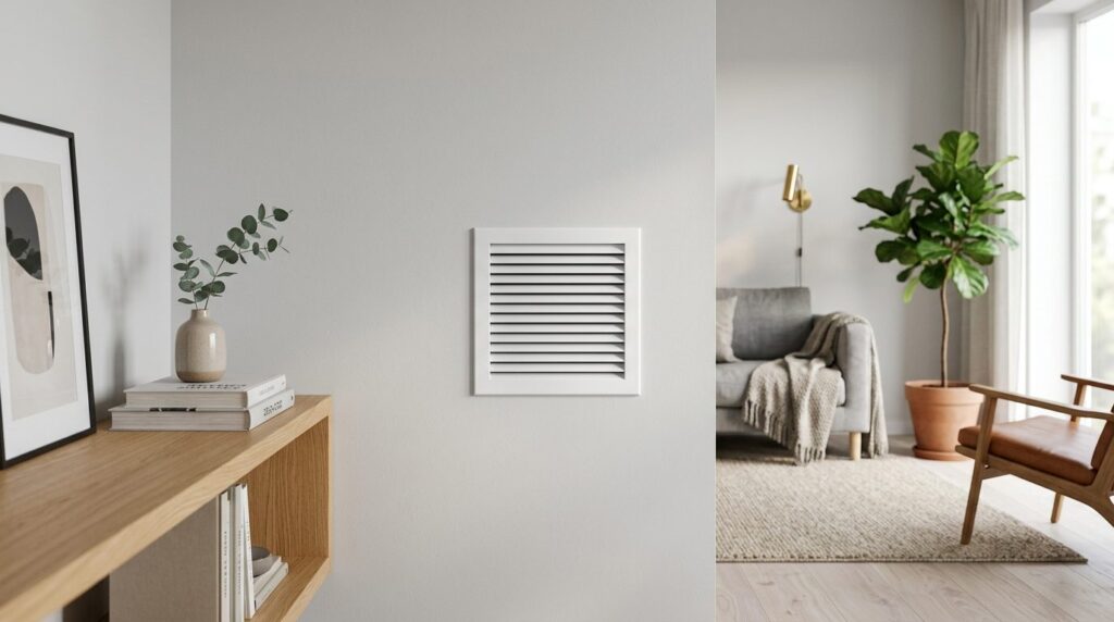 Rent, moderne ventilationssystem i boligkarrriere vises i professionelt fotografi.